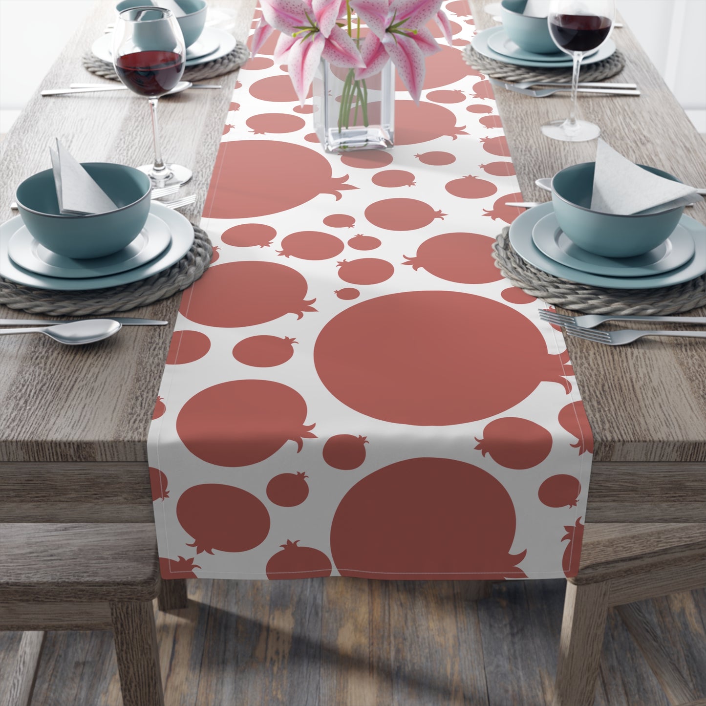 Pomegranate Rosh Hashanah Table Runner
