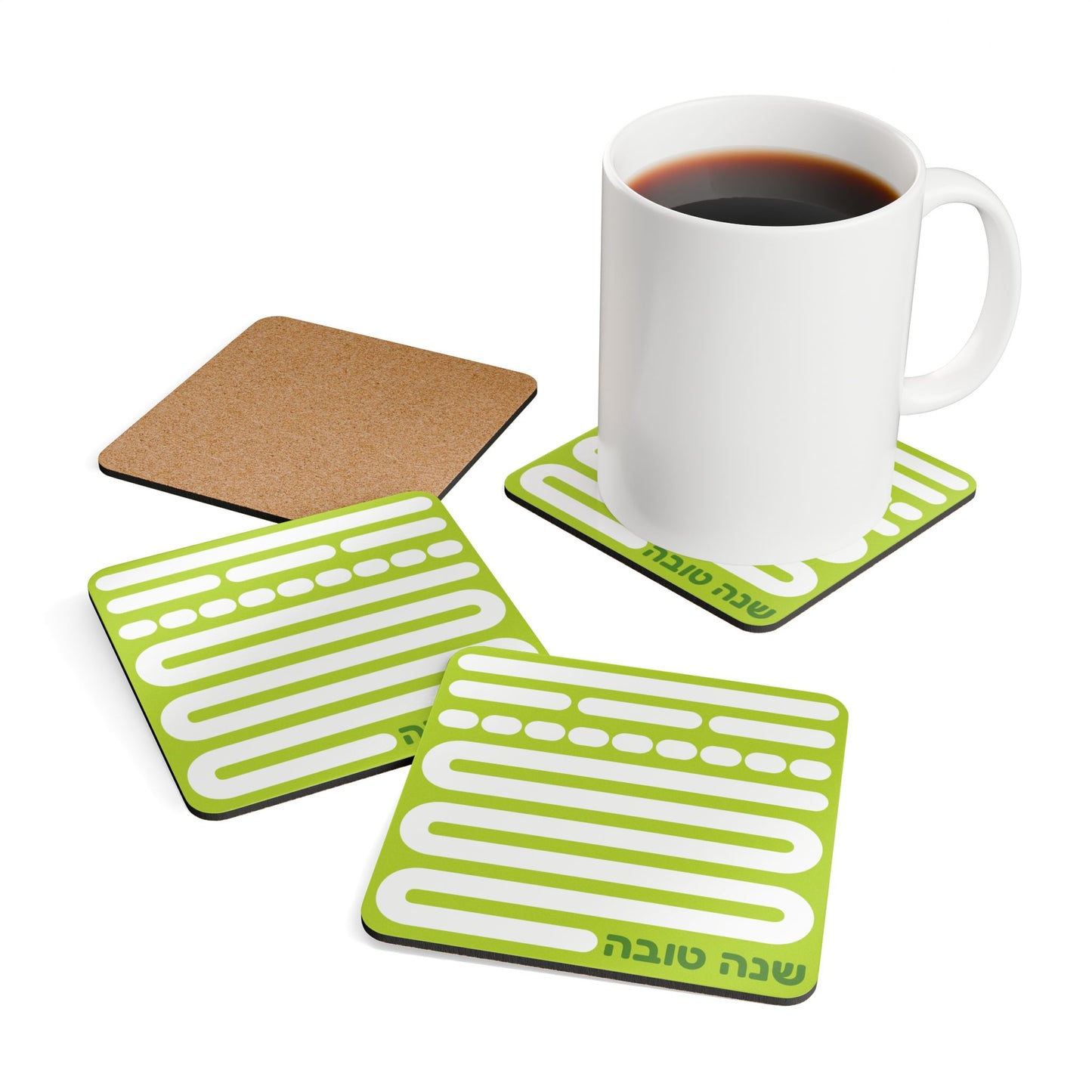 Shana Tova Corkwood Coaster Set,
