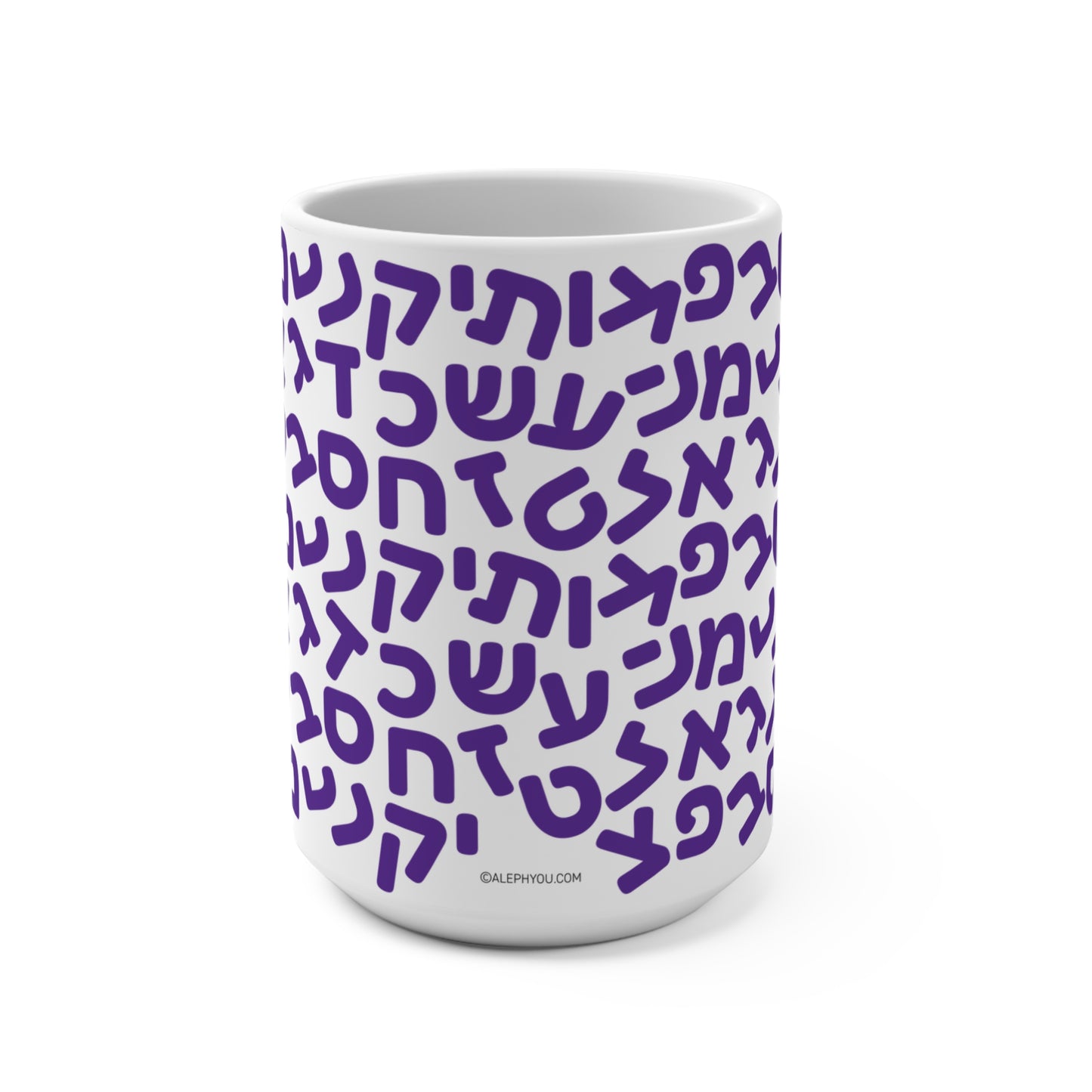 15oz Aleph-Bet Purple Mug