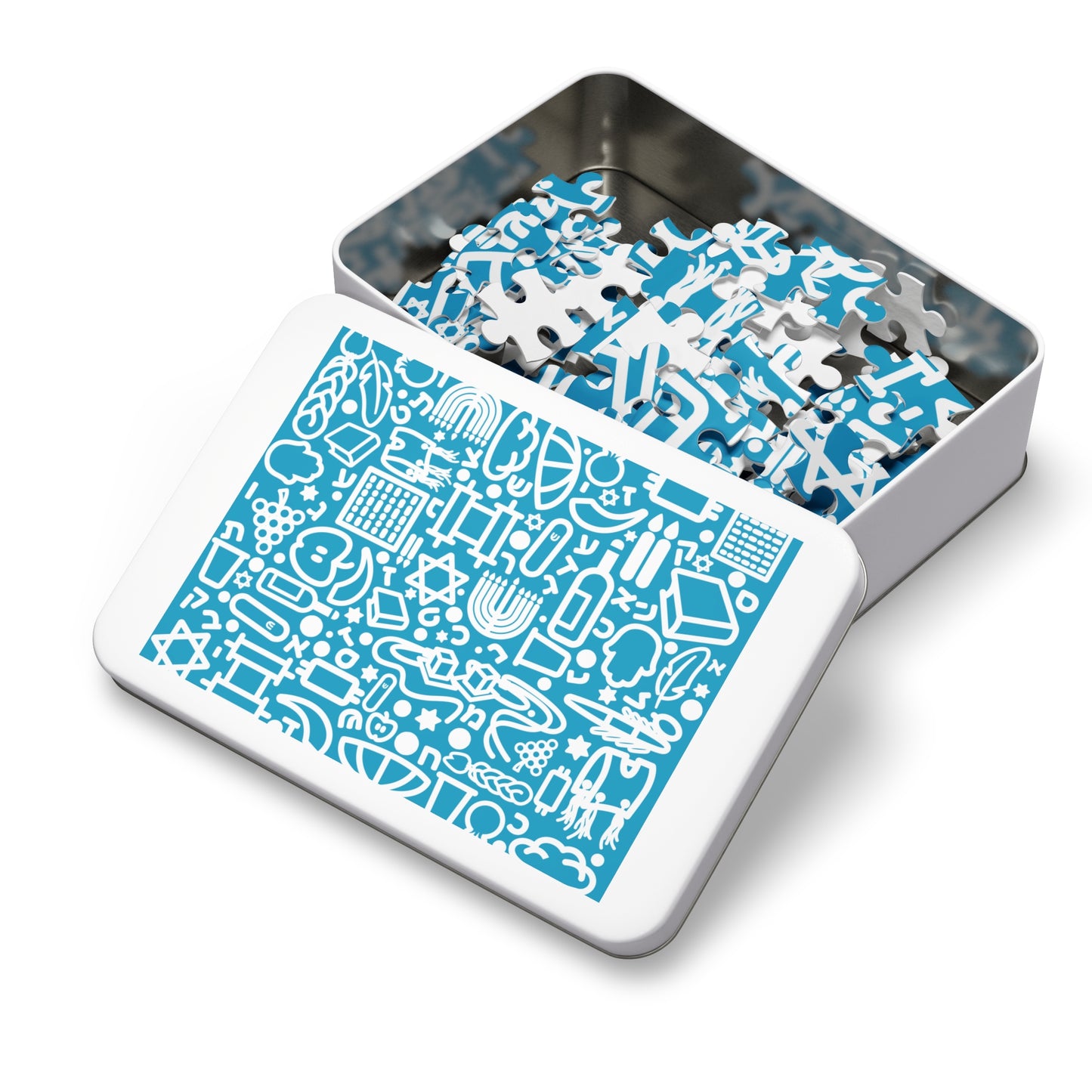 🧩 Jooodles Cyan Jigsaw Puzzles with Collectible Tin