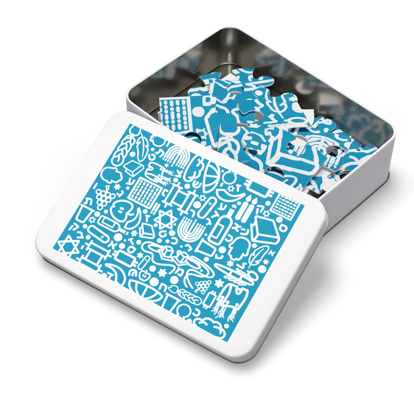 🧩 Jooodles Cyan Jigsaw Puzzles with Collectible Tin