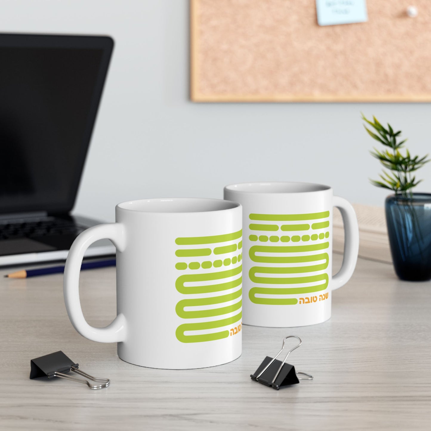 Shofar Notes Green Coffee Mug, (11oz, 15oz)
