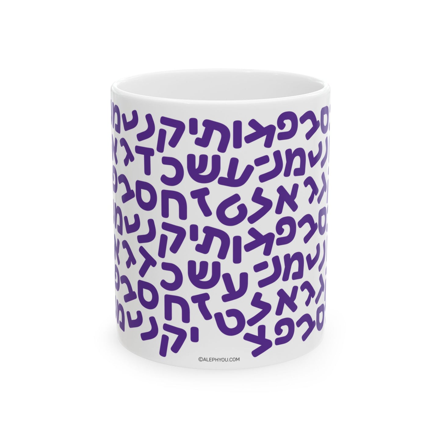 Aleph Bet Purple Mug
