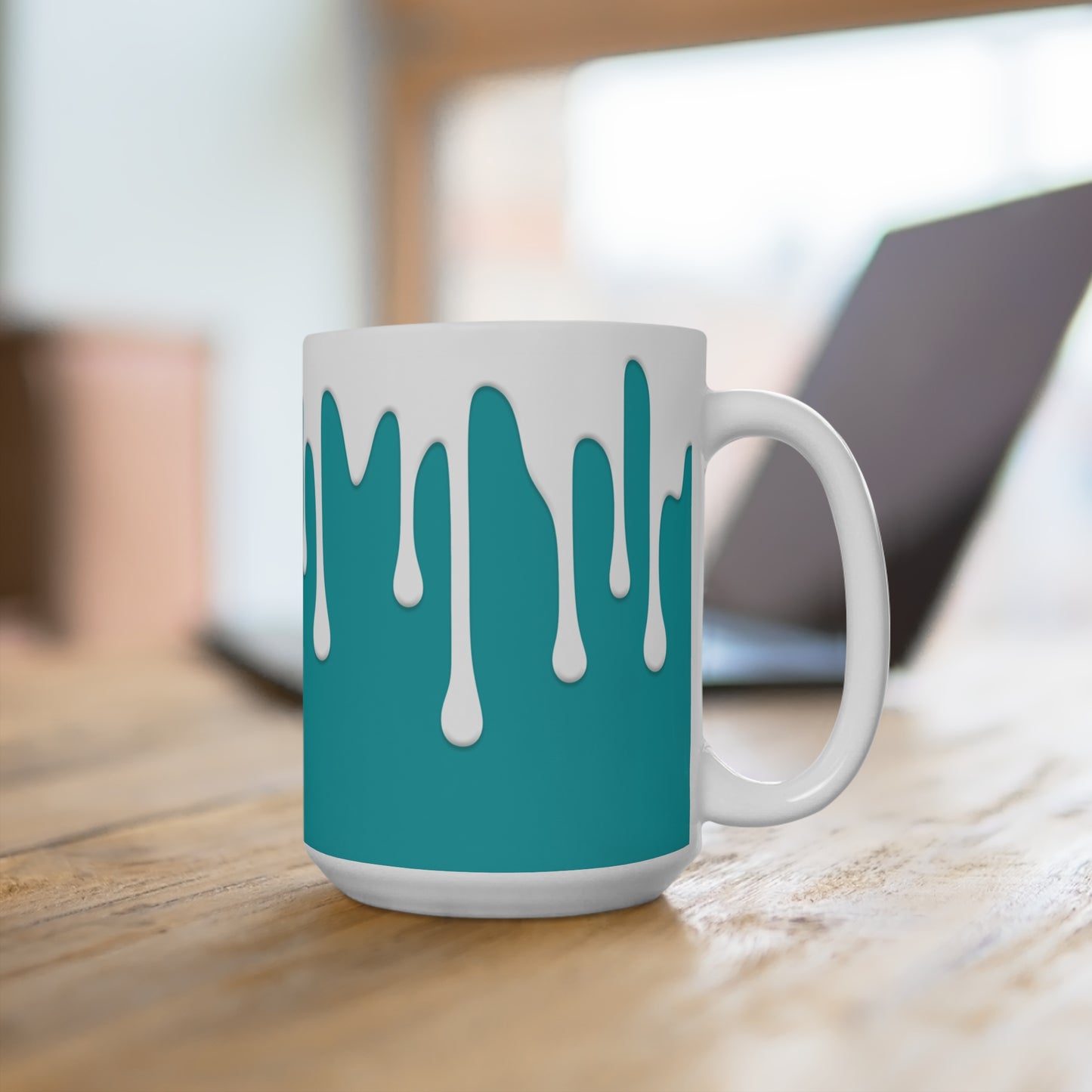 15oz Teal Drips Mug