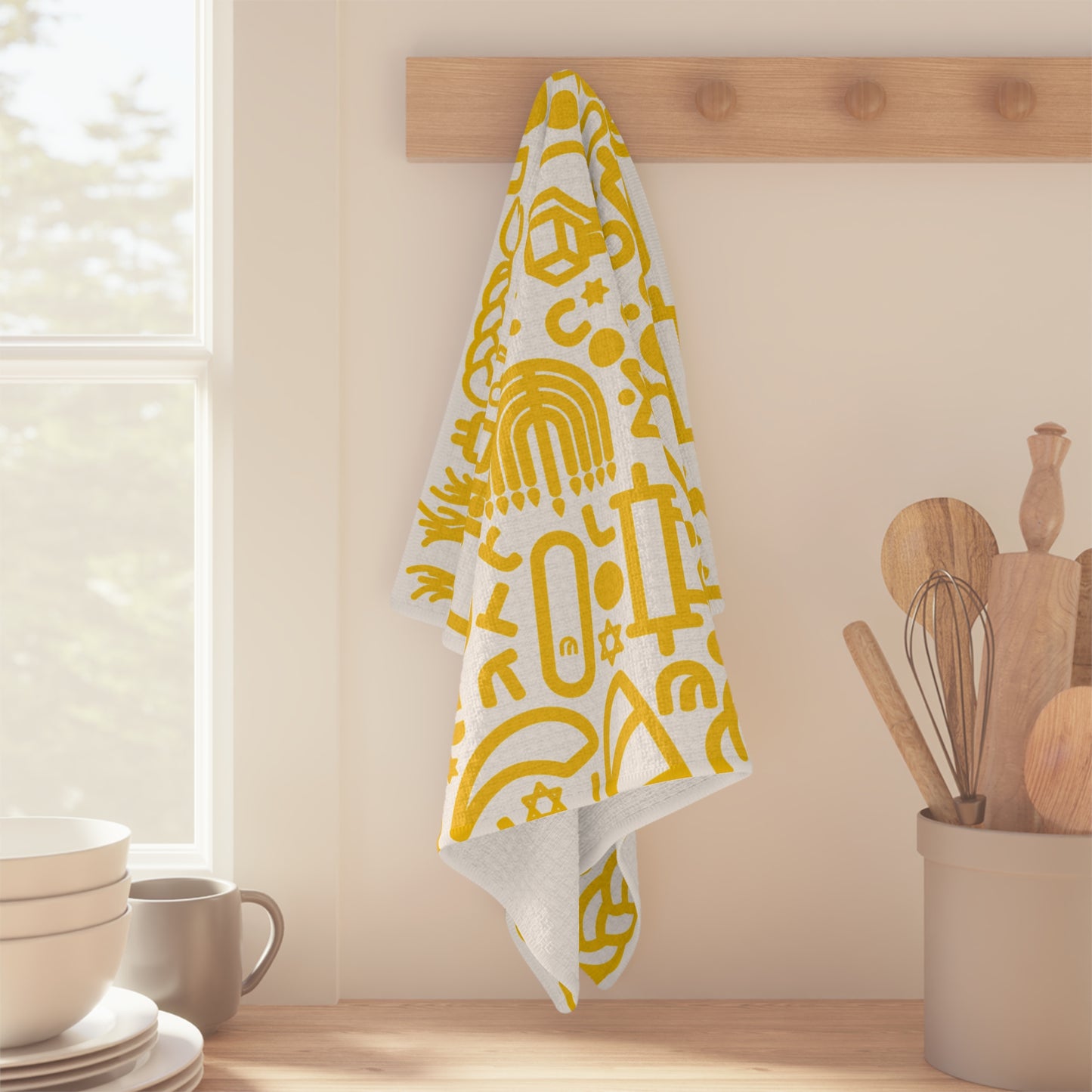 Yellow Jooodles Microfiber Tea Towel