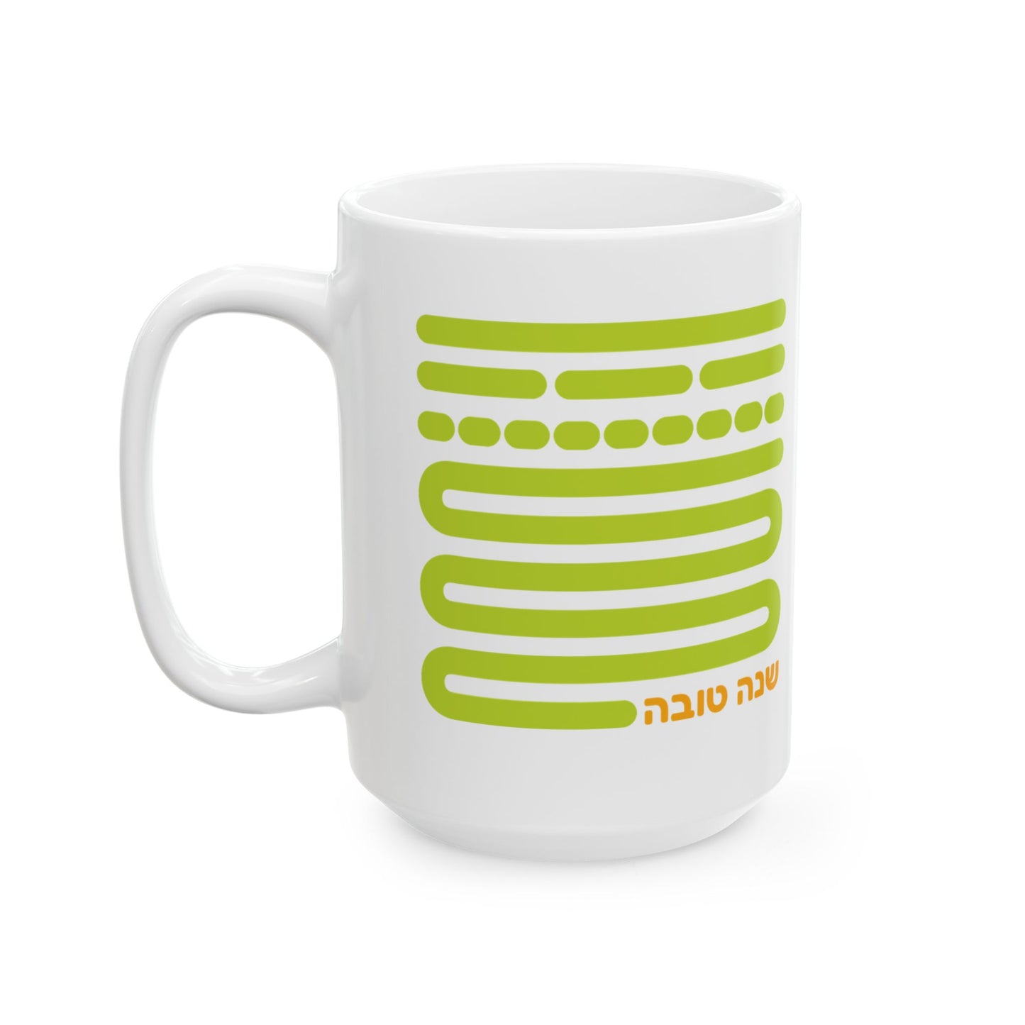 Shofar Notes Green Coffee Mug, (11oz, 15oz)