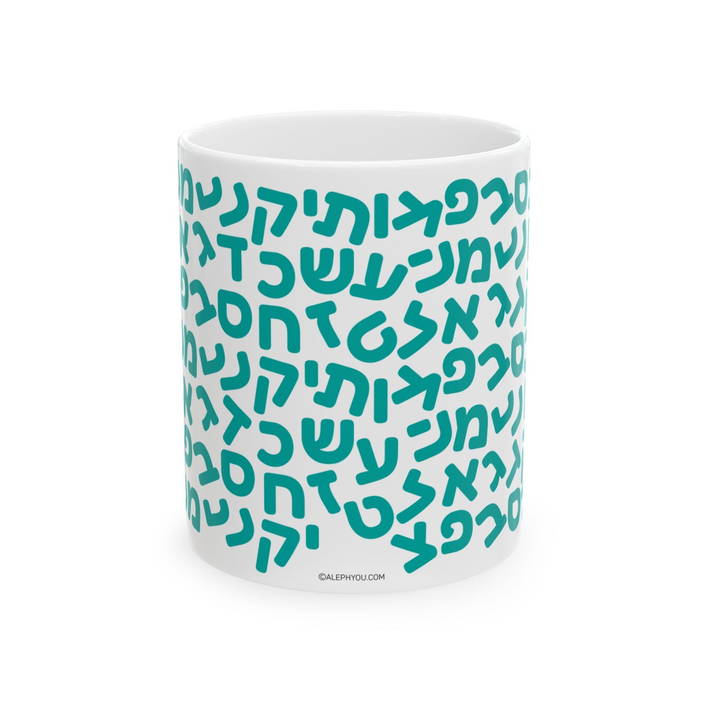 Aleph Bet Teal Mug