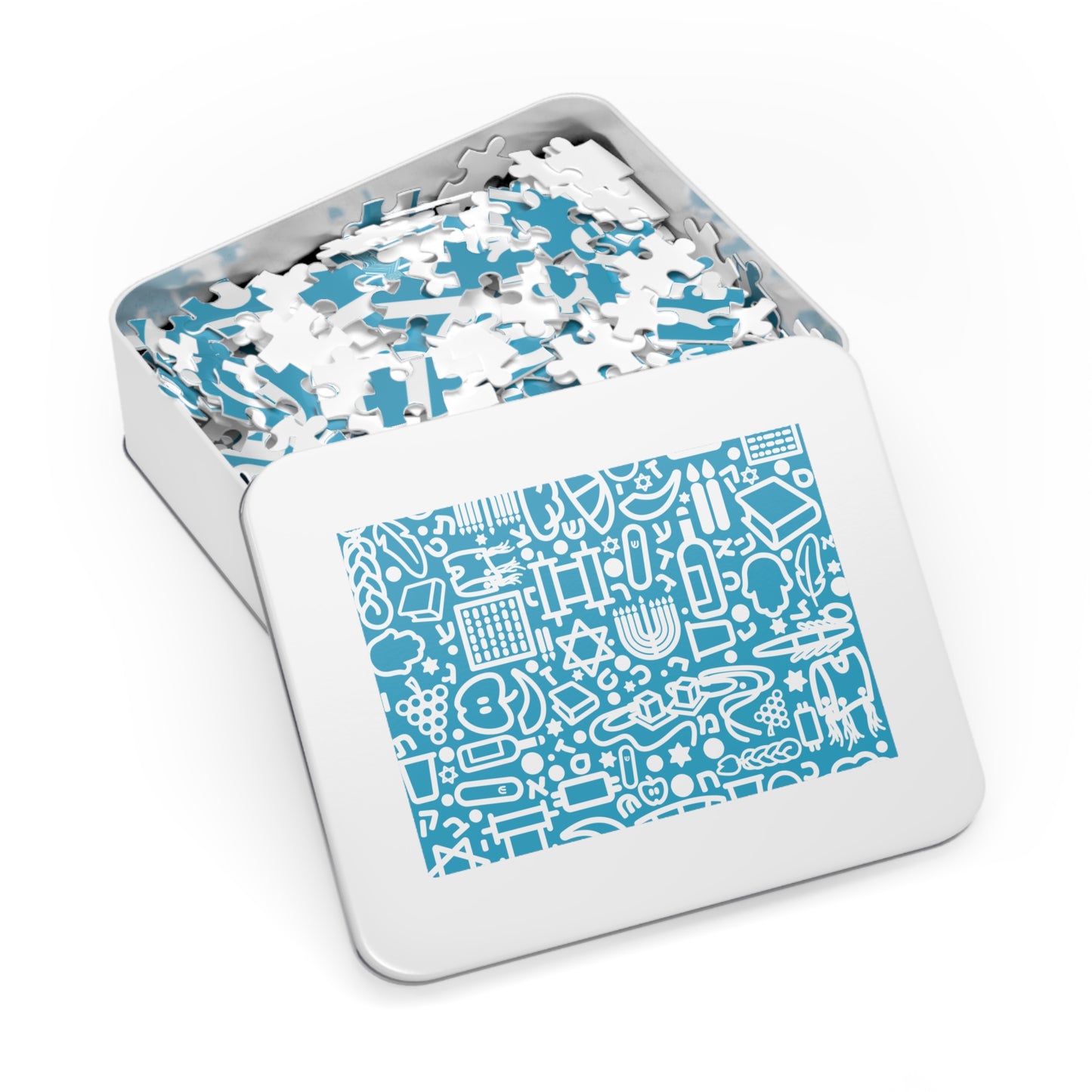 🧩 Jooodles Cyan Jigsaw Puzzles with Collectible Tin