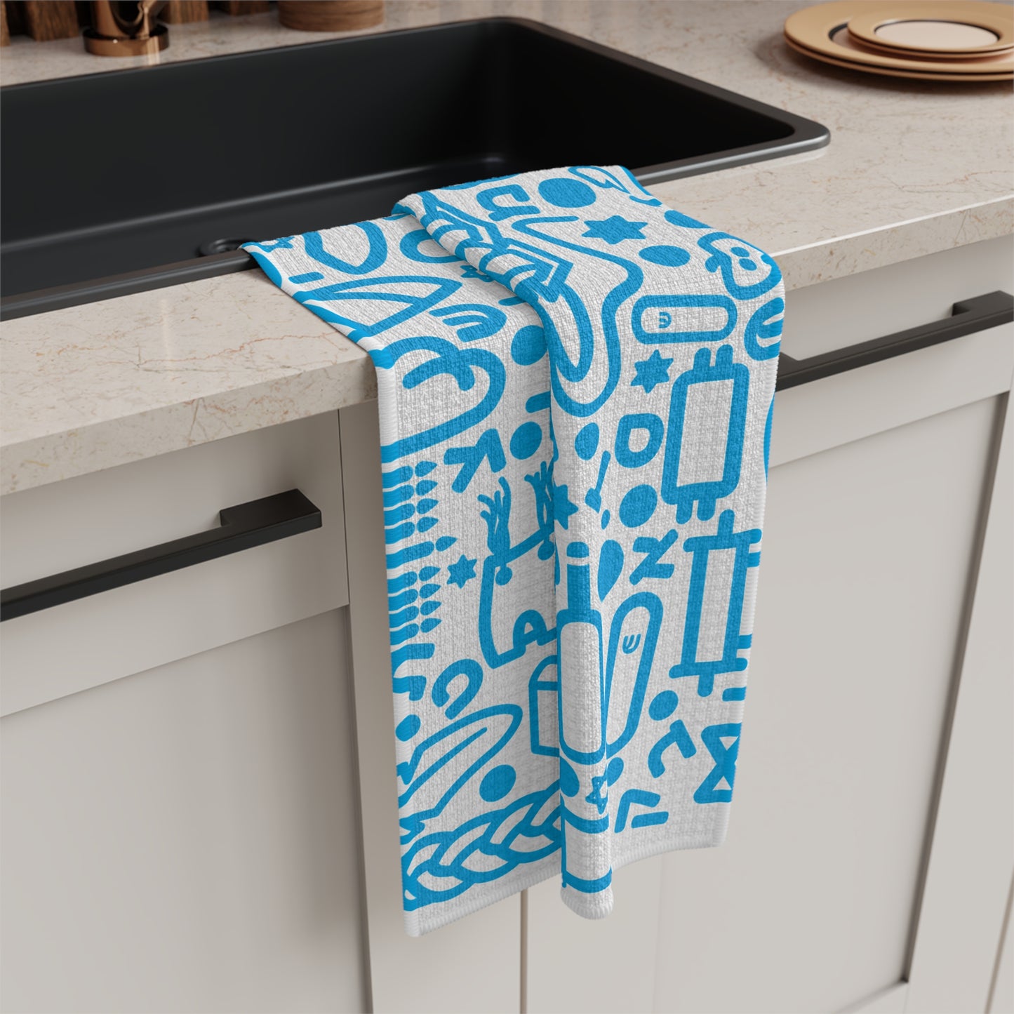 Blue Jooodles Microfiber Tea Towel