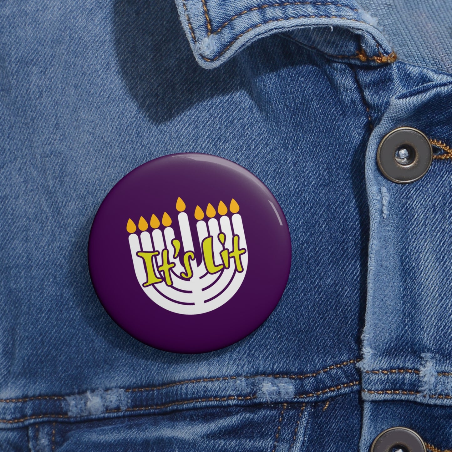 Chanukah It's Lit button