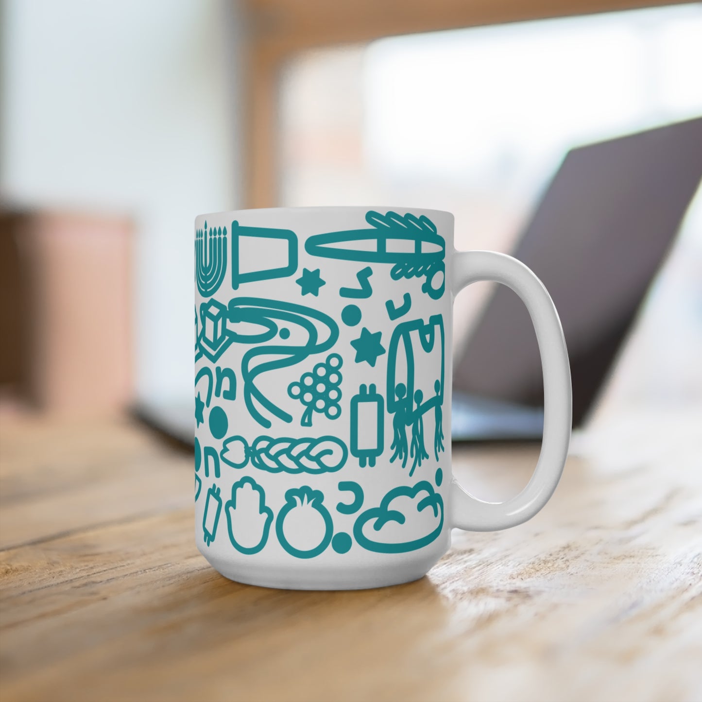 15oz Jooodles Teal Mug
