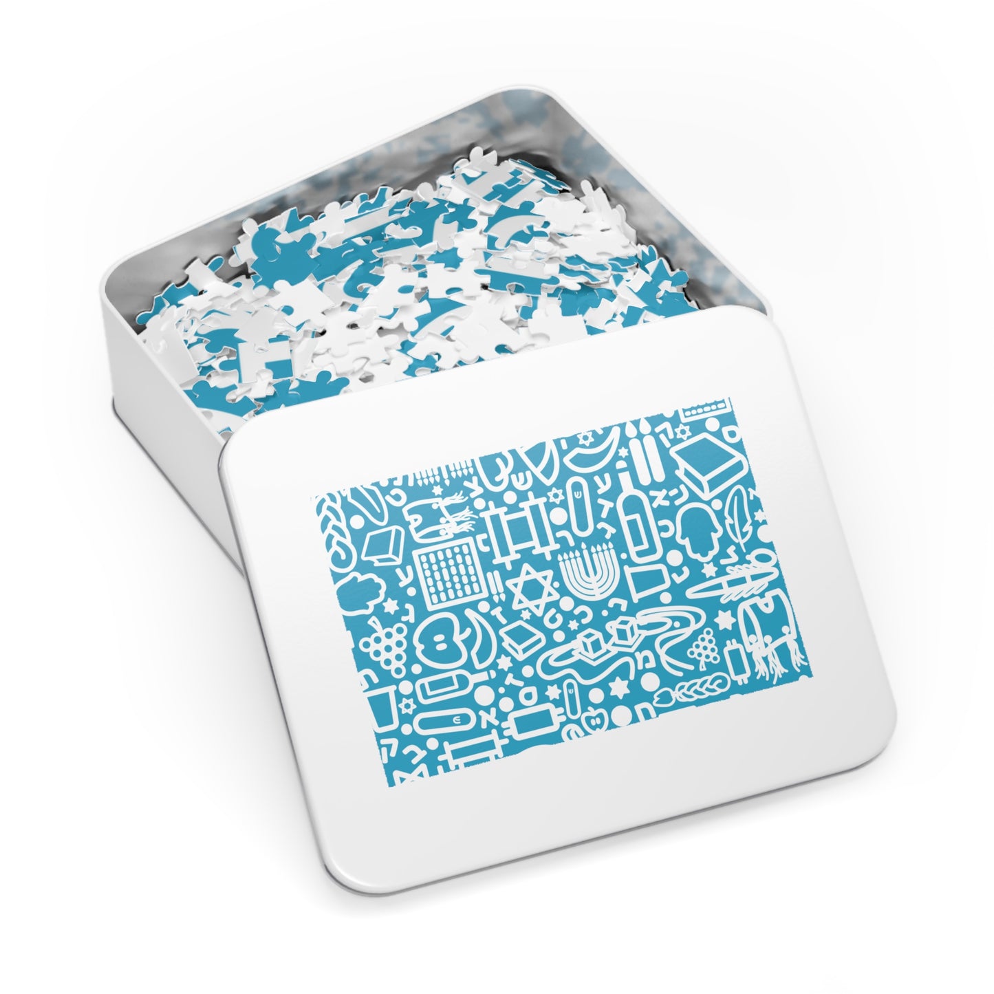 🧩 Jooodles Cyan Jigsaw Puzzles with Collectible Tin
