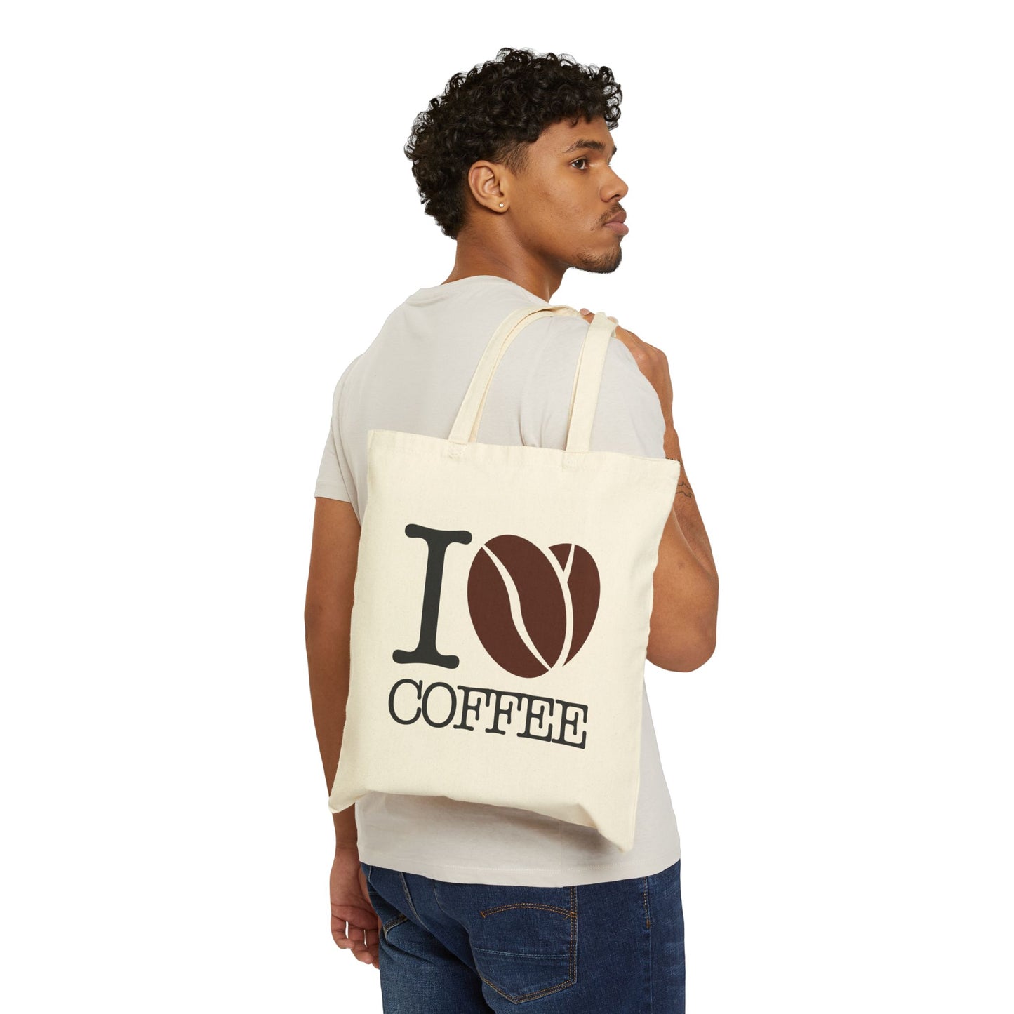I Love Coffee Cotton Canvas Tote Bag