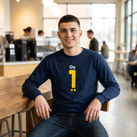 Oy Vey Cotton Long Sleeve Tee - funny Jewish t-shirt by Aleph You