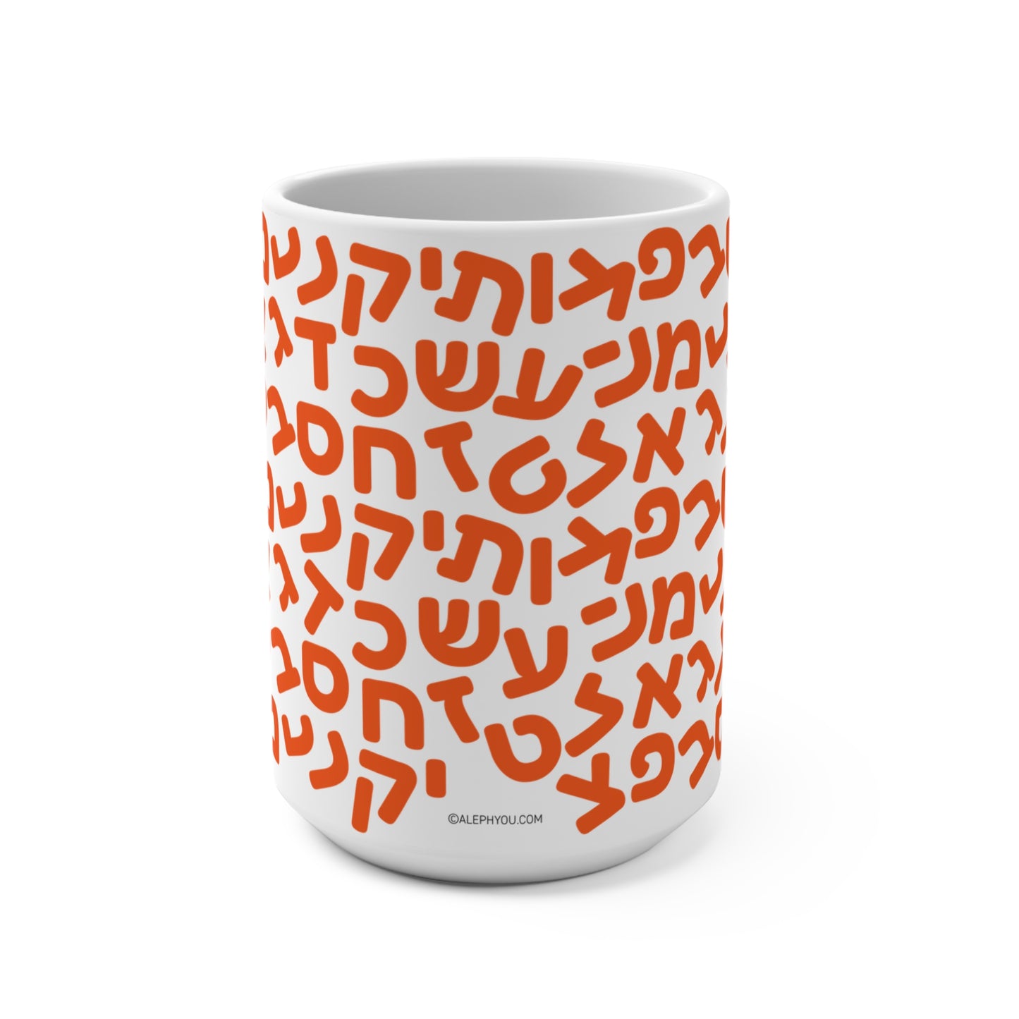 15oz Aleph-Bet Orange Mug