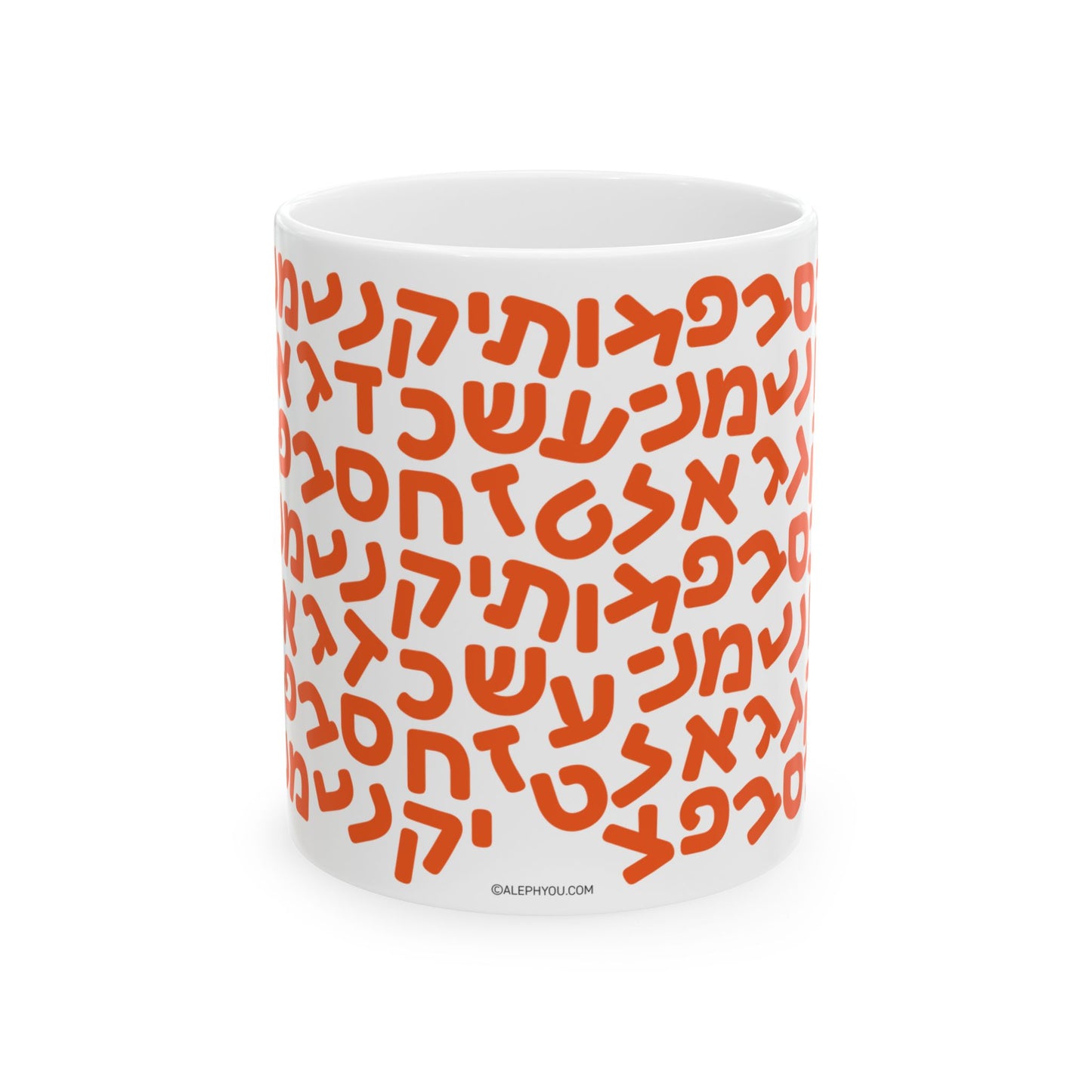 Aleph Bet Orange Mug