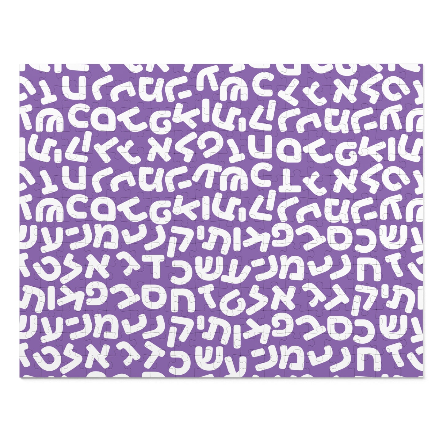 🧩 Jumbled Hebrew Letters Purple Jigsaw Puzzle with Collectible Tin