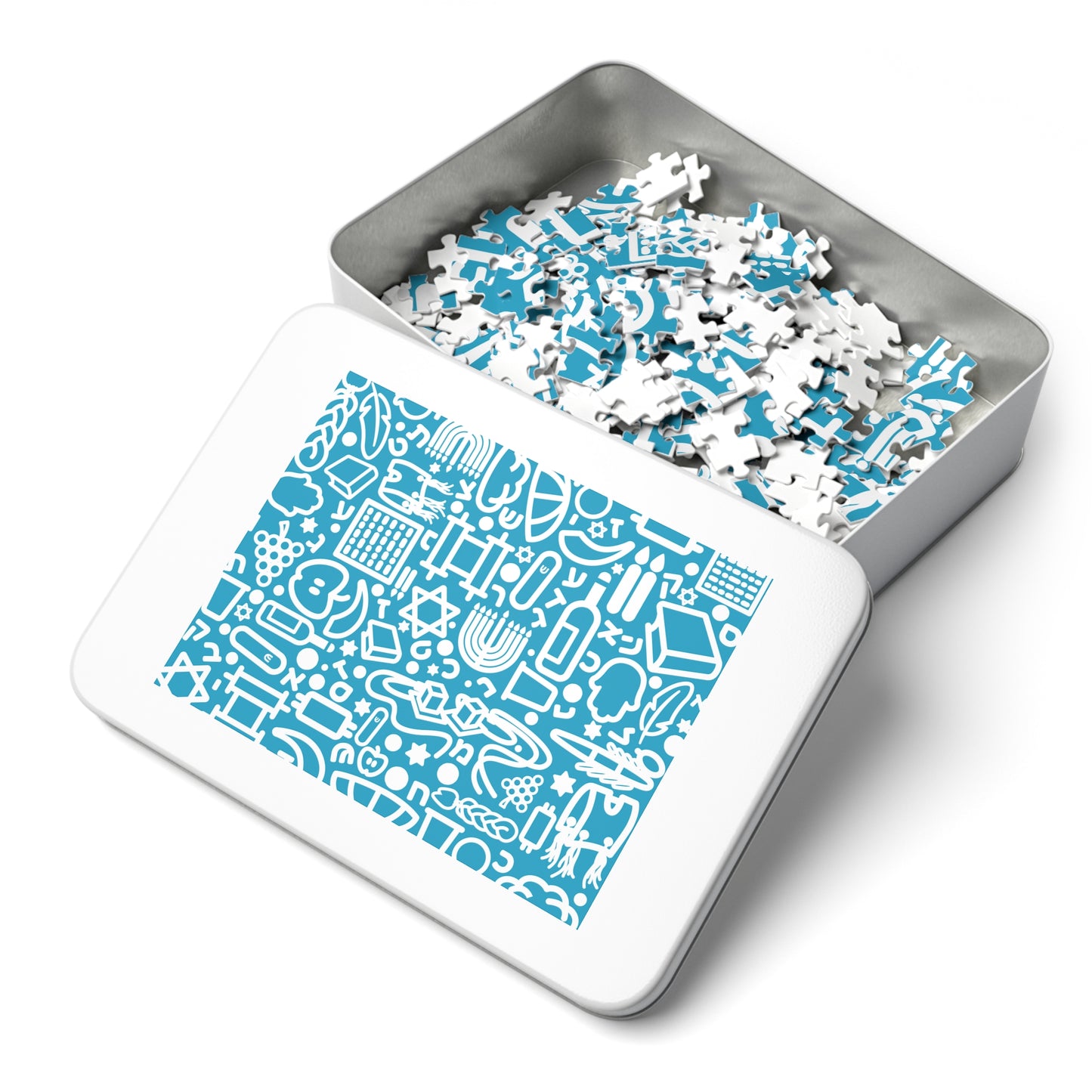 🧩 Jooodles Cyan Jigsaw Puzzles with Collectible Tin
