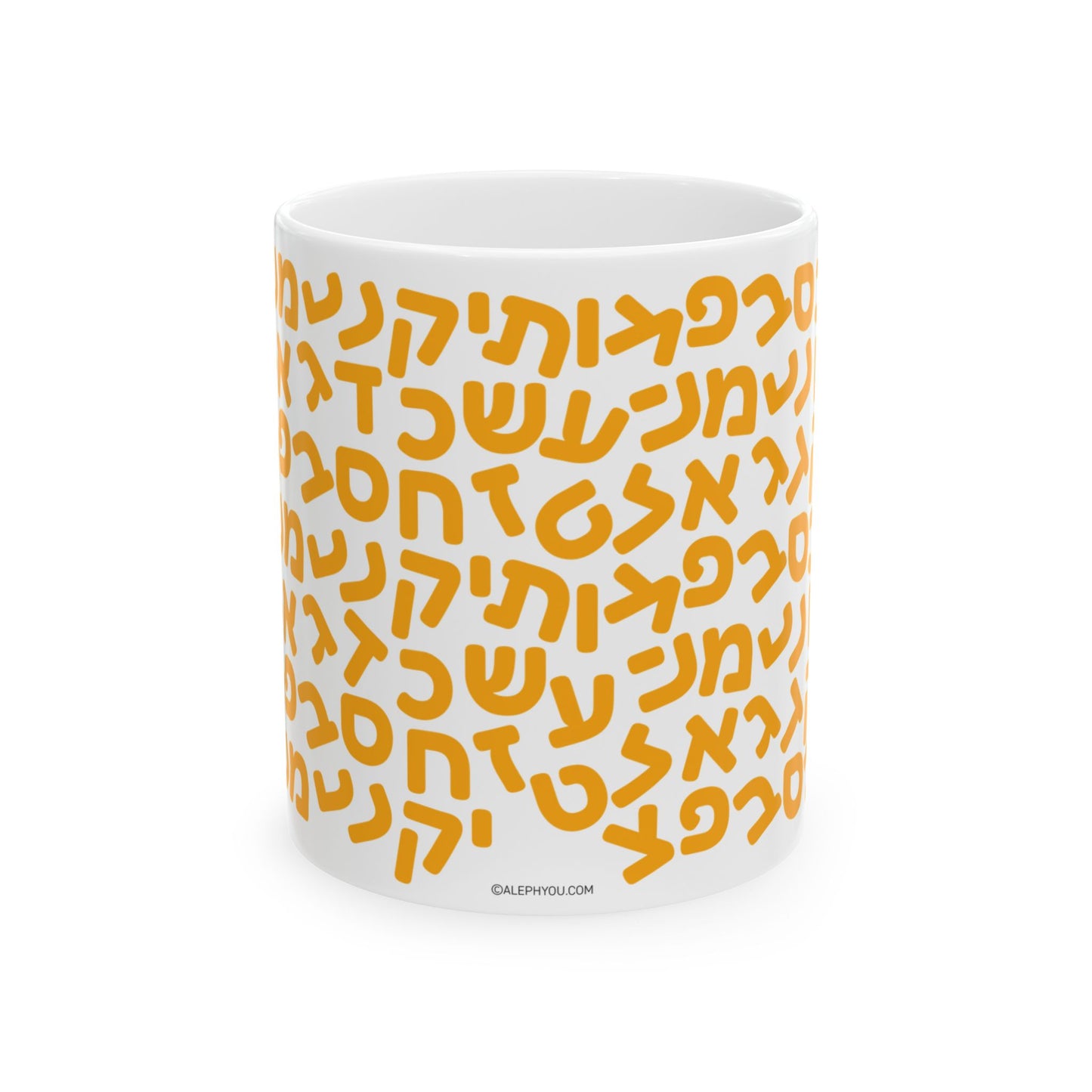 Aleph Bet Yellow Mug