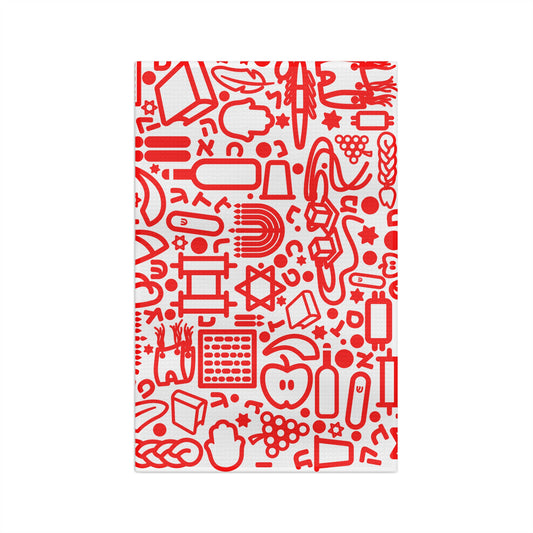 Red Jooodles Microfiber Tea Towel