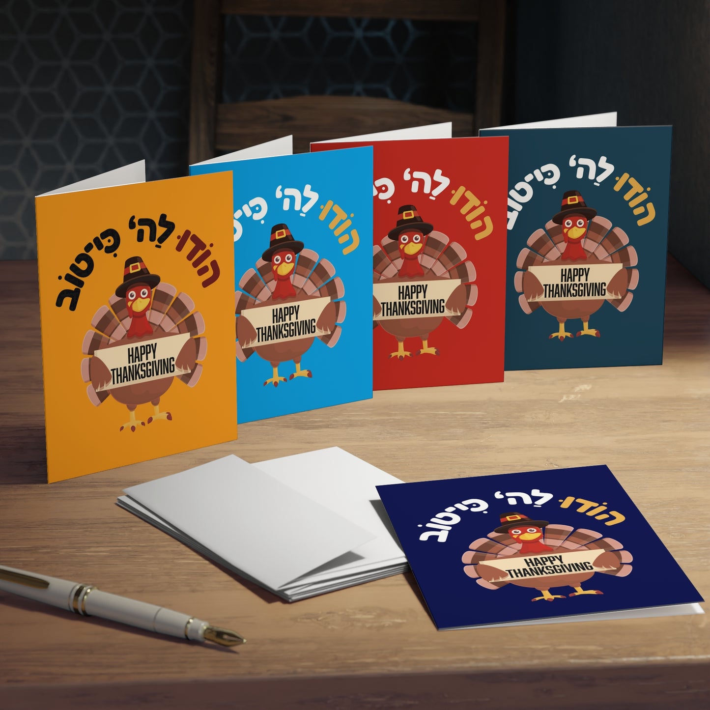 Thanksgiving Greeting Card Set (5-Pack) - Multicolor Designs